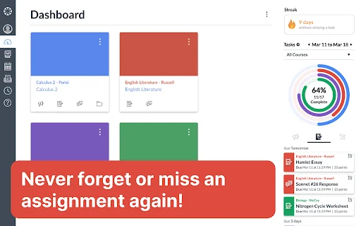 Tasks for Canvas: I-track ang Iyong Assignments at Streaks - Screenshot 1