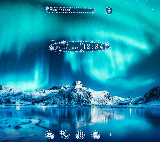 I-download ang Snowy Mountains Theme – Magandang Aurora Wallpaper - Screenshot 1