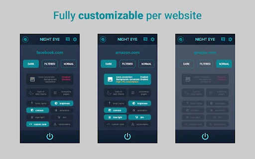 Dark Mode – Night Eye: Pinakamahusay na Dark Theme para sa Chrome - Screenshot 4