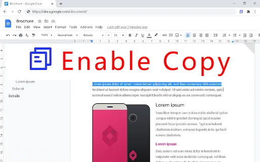 I-download ang Enable Copy – I-enable ang Copy at Paste sa Kahit Anong Site - Screenshot 2