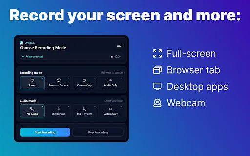 OneRec – Pinakamahusay na Screen Recorder para sa PC – I-download Ngayon - Screenshot 1