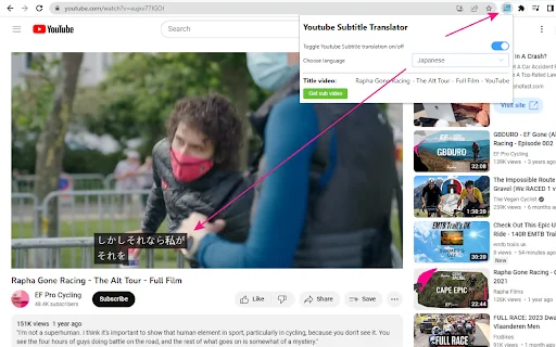 Auto Translate for YouTube – Awtomatikong Isalin ang Subtitles - Screenshot 1